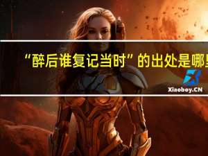 “醉后谁复记当时”的出处是哪里