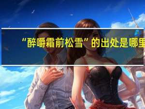 “醉嚼霜前松雪”的出处是哪里