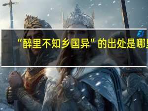 “醉里不知乡国异”的出处是哪里