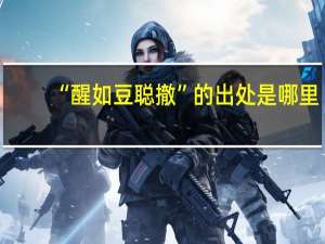 “醒如豆聪撤”的出处是哪里