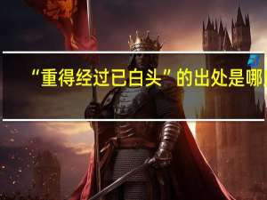 “重得经过已白头”的出处是哪里
