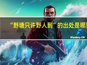 “野塘只许野人到”的出处是哪里