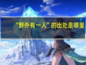 “野外有一人”的出处是哪里