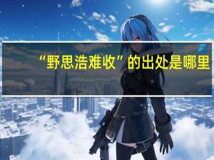“野思浩难收”的出处是哪里