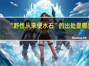 “野性从来便水石”的出处是哪里