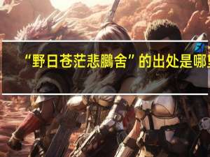 “野日苍茫悲鵩舍”的出处是哪里