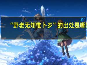 “野老无知惟卜岁”的出处是哪里