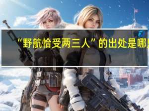 “野航恰受两三人”的出处是哪里