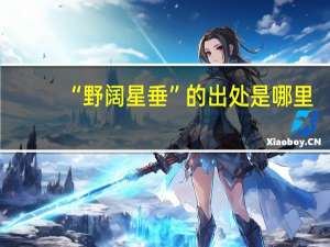 “野阔星垂”的出处是哪里