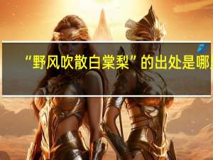 “野风吹散白棠梨”的出处是哪里