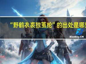 “野鹤衣裘独茧纶”的出处是哪里