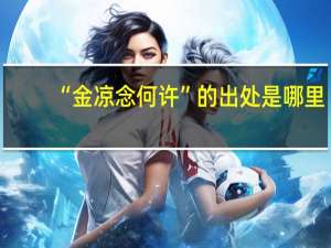“金凉念何许”的出处是哪里