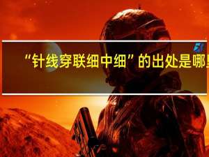 “针线穿联细中细”的出处是哪里