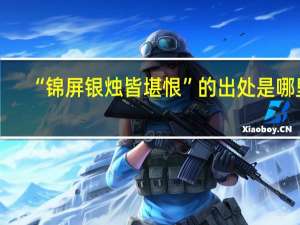 “锦屏银烛皆堪恨”的出处是哪里
