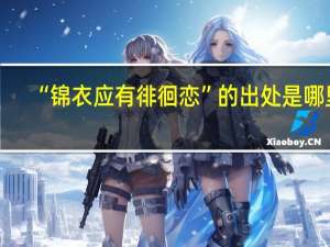 “锦衣应有徘徊恋”的出处是哪里