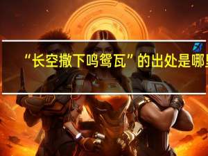 “长空撒下鸣鸳瓦”的出处是哪里