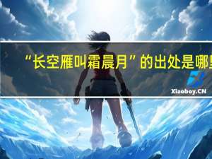 “长空雁叫霜晨月”的出处是哪里