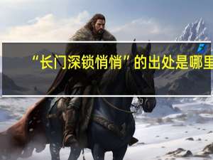 “长门深锁悄悄”的出处是哪里