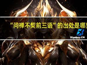 “问禅不契前三语”的出处是哪里