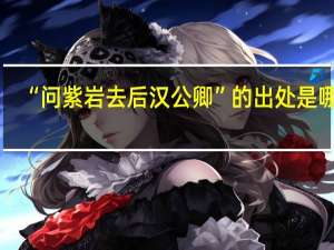 “问紫岩去后汉公卿”的出处是哪里