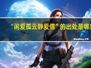 “闲爱孤云静爱僧”的出处是哪里