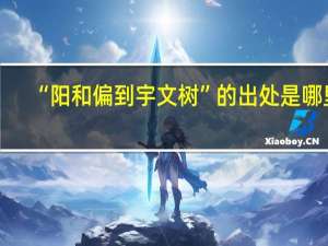 “阳和偏到宇文树”的出处是哪里
