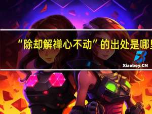 “除却解禅心不动”的出处是哪里