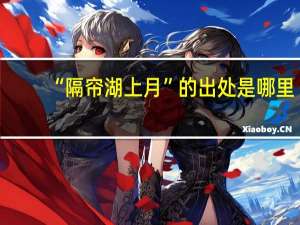 “隔帘湖上月”的出处是哪里