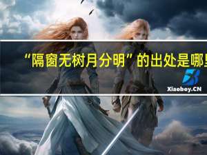 “隔窗无树月分明”的出处是哪里