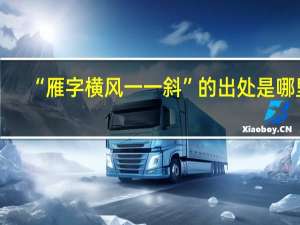 “雁字横风一一斜”的出处是哪里