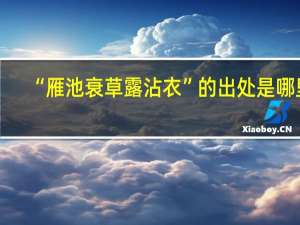 “雁池衰草露沾衣”的出处是哪里