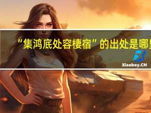 “集鸿底处容棲宿”的出处是哪里