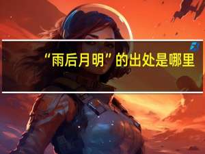 “雨后月明”的出处是哪里