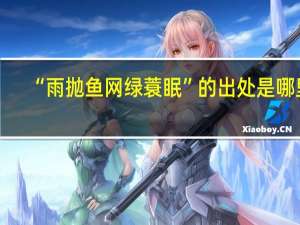 “雨抛鱼网绿蓑眠”的出处是哪里