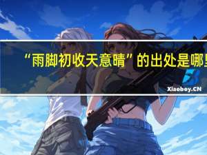 “雨脚初收天意晴”的出处是哪里