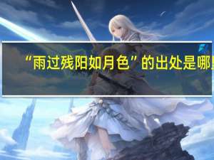 “雨过残阳如月色”的出处是哪里