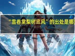 “雪卷棠梨树底风”的出处是哪里