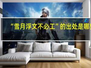 “雪月浮文不必工”的出处是哪里