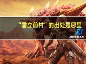 “雪立前村”的出处是哪里