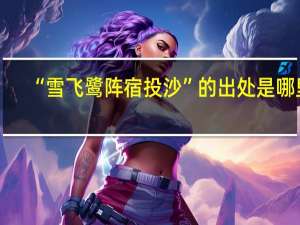 “雪飞鹭阵宿投沙”的出处是哪里