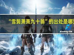 “雪鬓萧萧九十翁”的出处是哪里