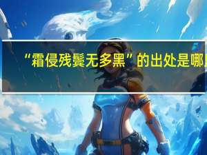 “霜侵残鬓无多黑”的出处是哪里
