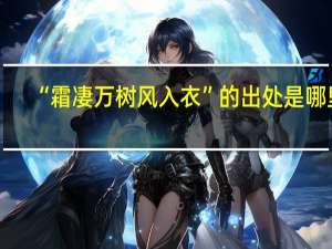 “霜凄万树风入衣”的出处是哪里