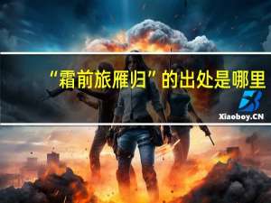 “霜前旅雁归”的出处是哪里