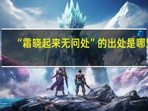 “霜晓起来无问处”的出处是哪里