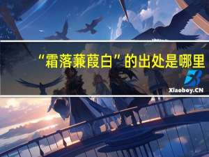 “霜落蒹葭白”的出处是哪里
