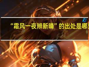 “霜风一夜辨新晴”的出处是哪里