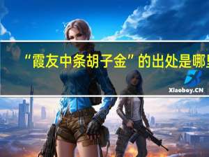 “霞友中条胡子金”的出处是哪里