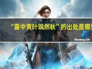 “露中黄叶飒然秋”的出处是哪里