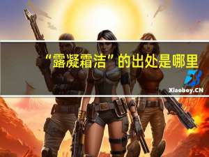“露凝霜洁”的出处是哪里